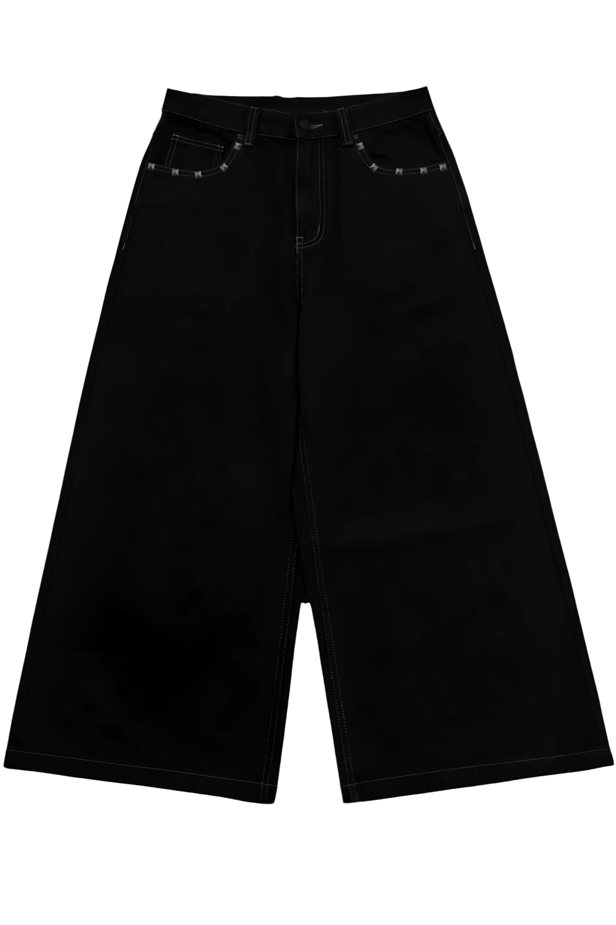 Stud Pocket Wide Leg Denim